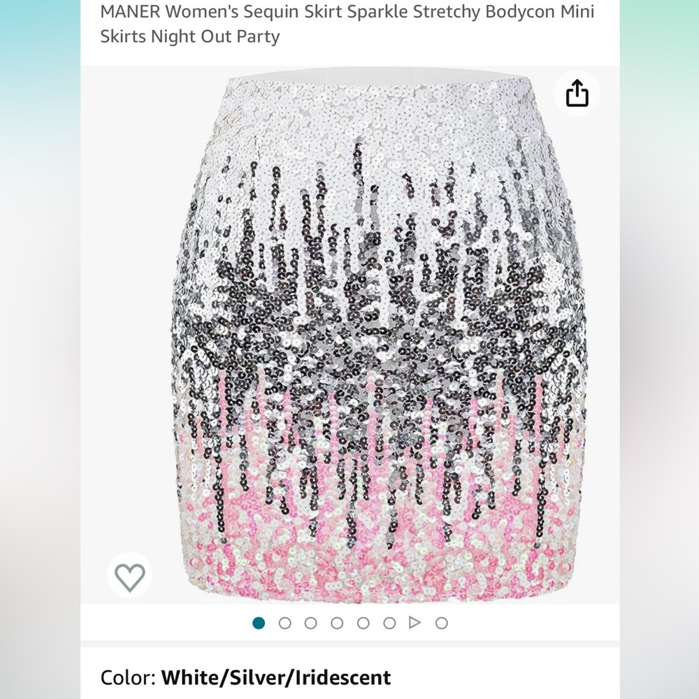 📦 MANER Women's Sequin Sparkle Stretchy Mini Skirt